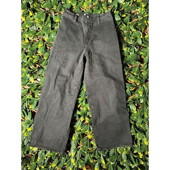Universal Thread Black Wide Leg Ankle Jean Size 2 - Picture 1 of 10